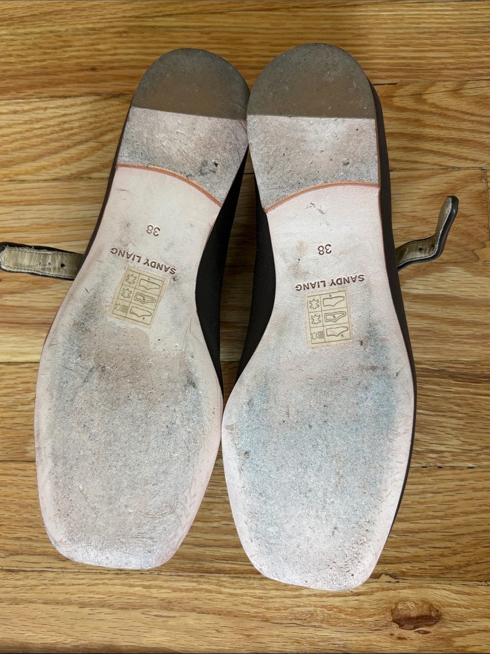 Sandy Liang Dark Brown Satin Mary Jane Flats - Picture 3 of 7